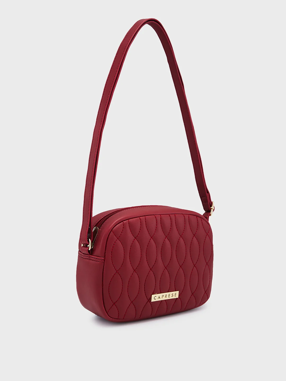 Caprese Mubi Small Maroon Sling Bag - Image 7