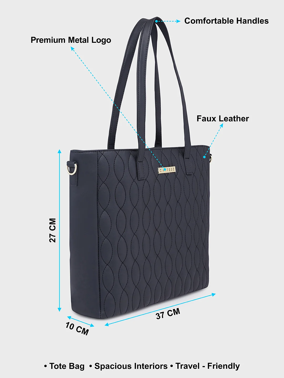 Caprese Mubi Small Black Tote Bag - Image 7