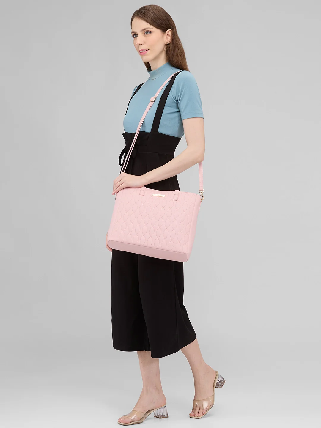 Caprese Mubi Small Blush Tote Bag - Image 3