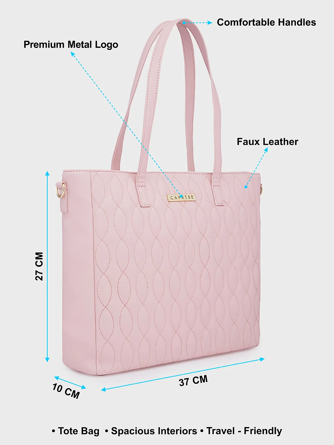 Caprese Mubi Small Blush Tote Bag - Image 7