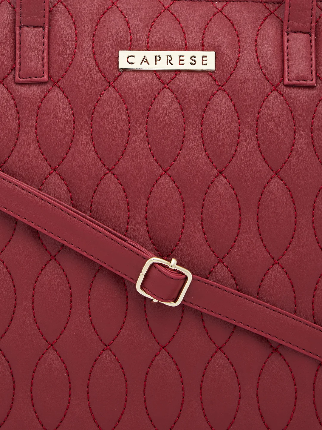 Caprese Mubi Small Maroon Tote Bag - Image 11