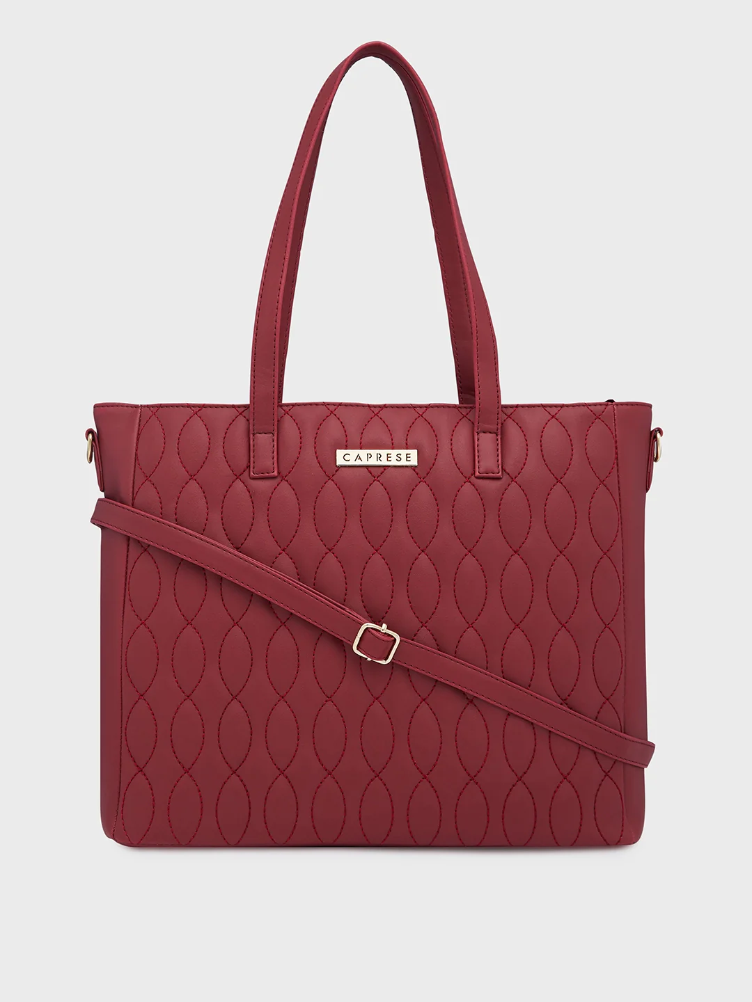 Caprese Mubi Small Maroon Tote Bag - Image 14