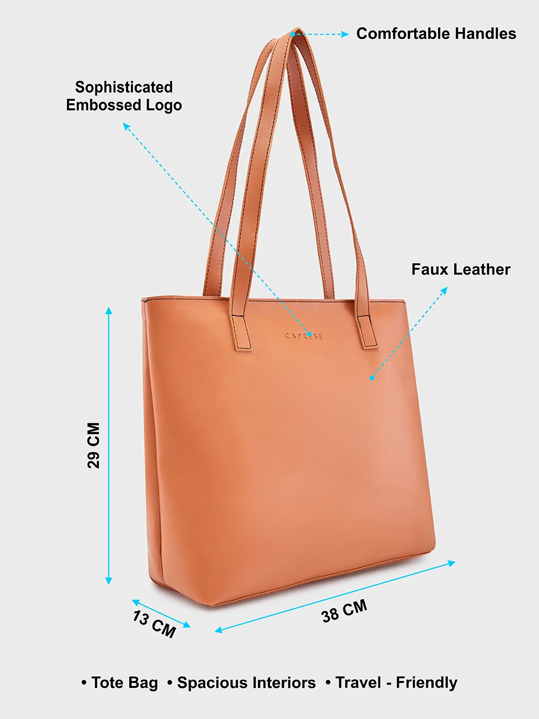 Caprese Myla Large Tan Tote Bag - Image 7