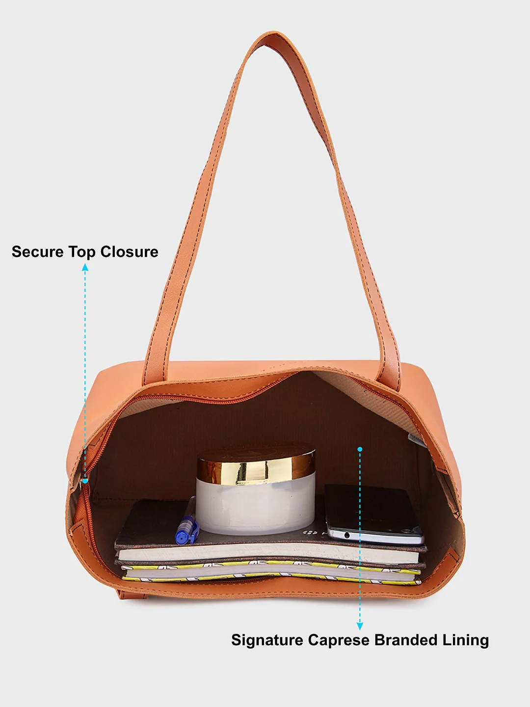 Caprese Myla Large Tan Tote Bag - Image 8