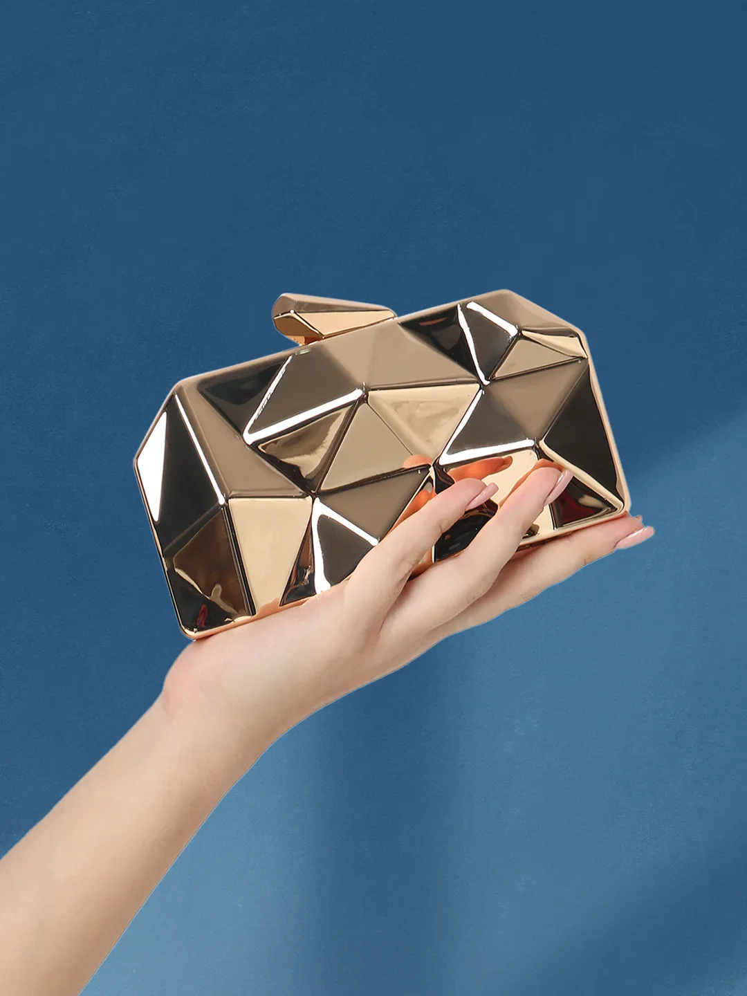 Caprese Nadia Small Gold Clutch - Image 2