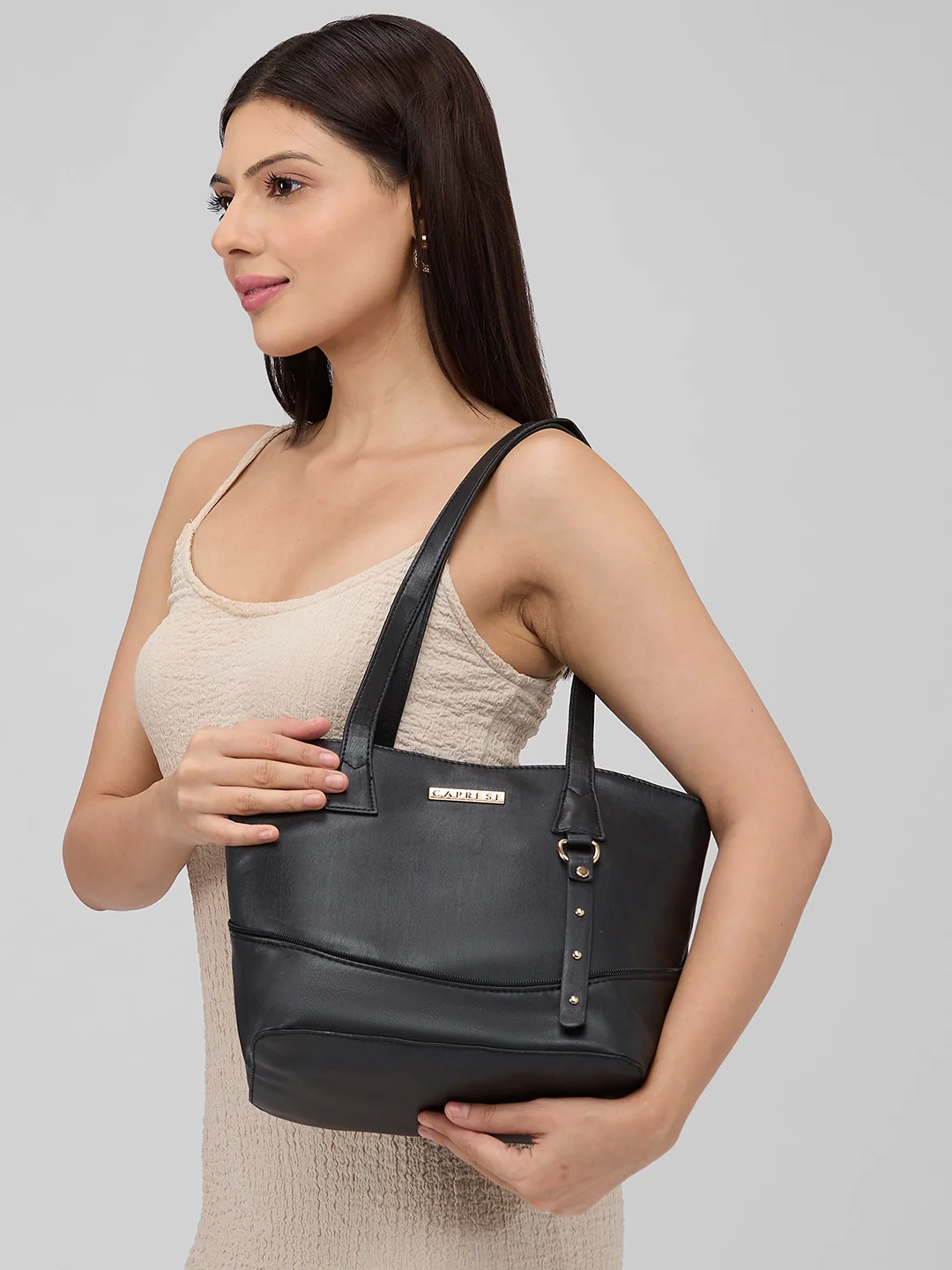 Caprese Nancy Large Black Tote Bag - Image 10