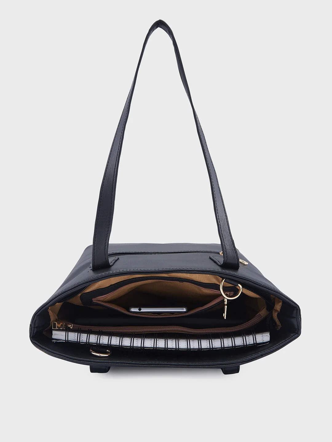 Caprese Nancy Large Black Tote Bag - Image 6