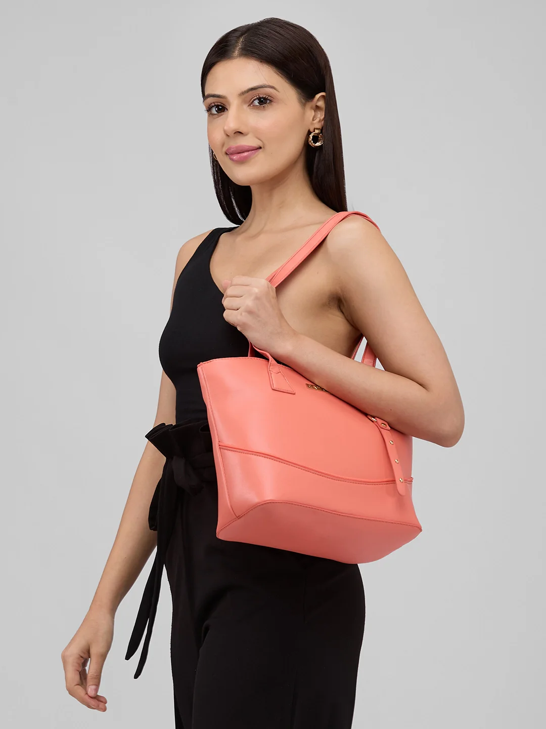 Caprese Nancy Large Coral Tote Bag - Image 10