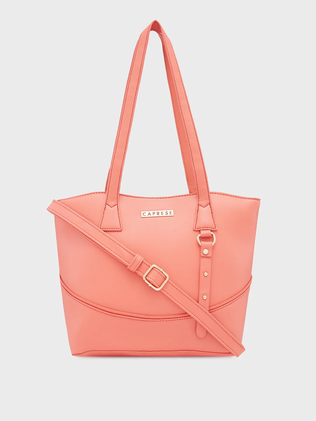 Caprese Nancy Large Coral Tote Bag - Image 11
