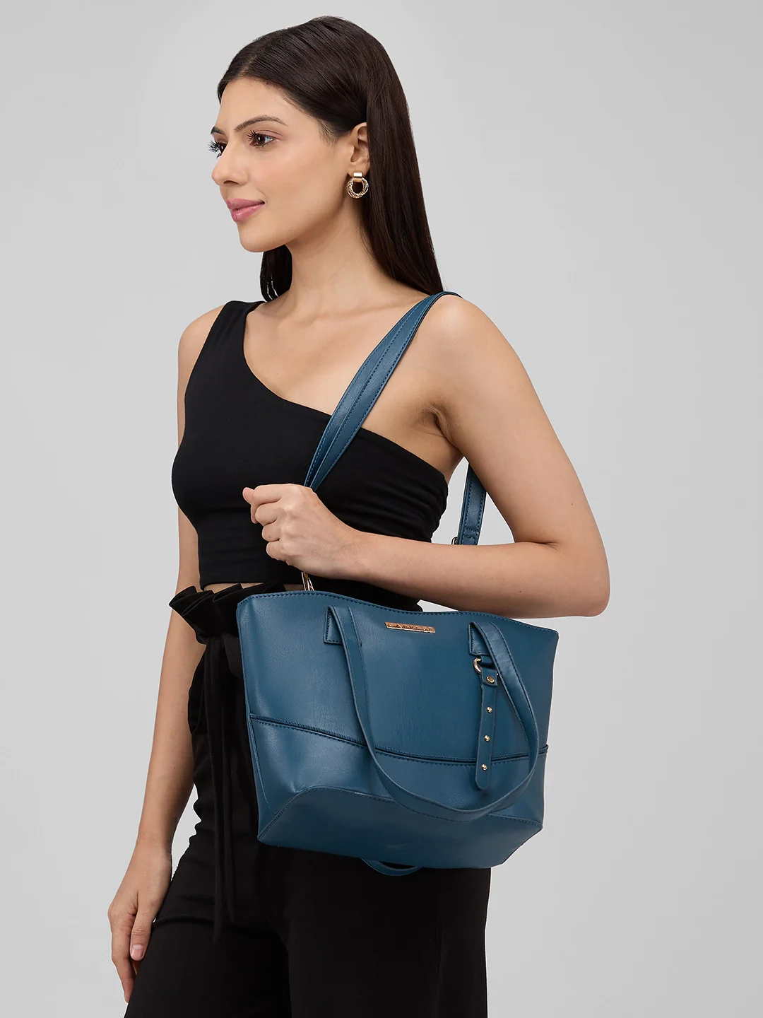 Caprese Nancy Large Teal Tote Bag - Image 9