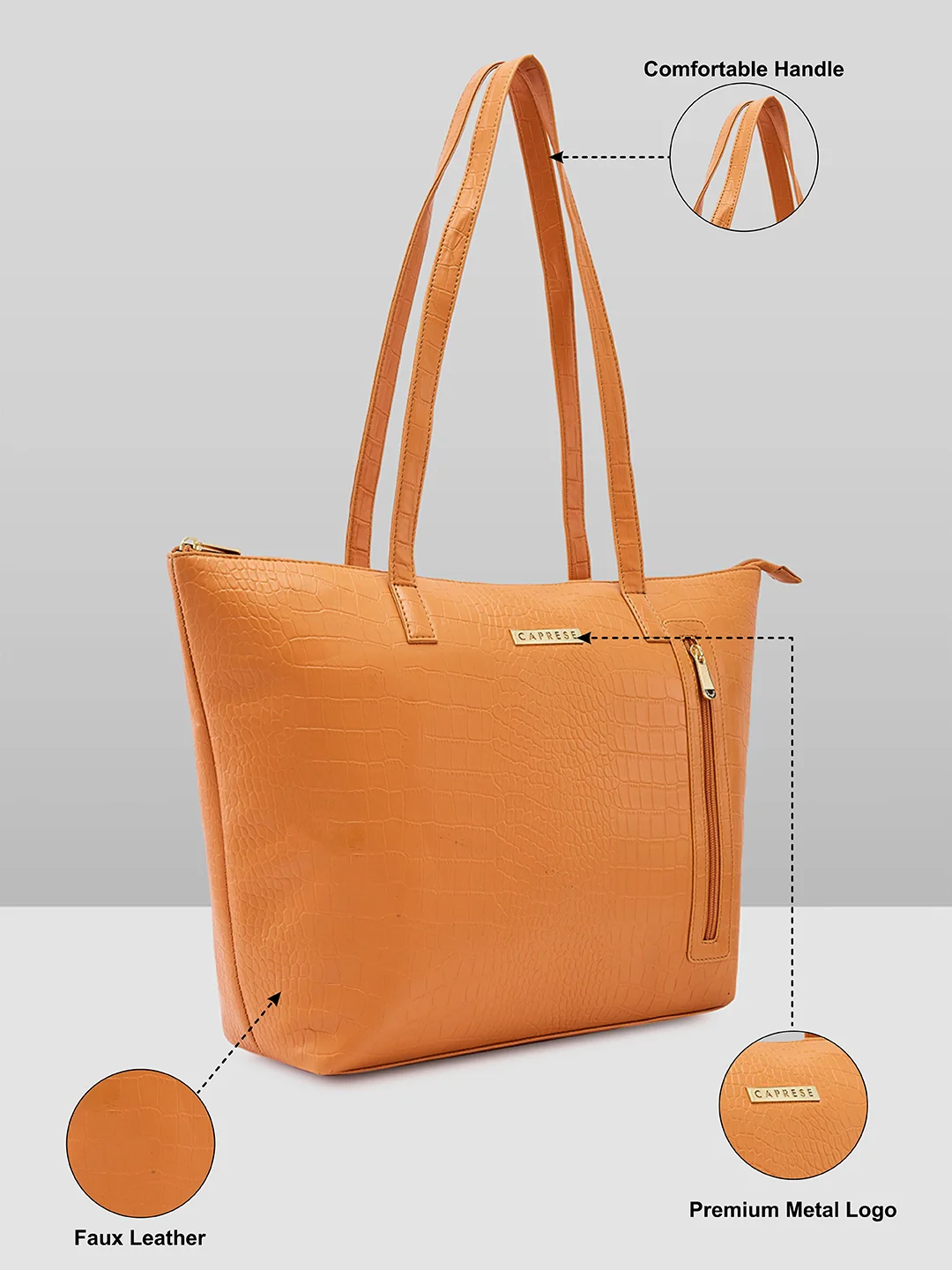 Caprese Natlie Large Brown Tote Bag - Image 6