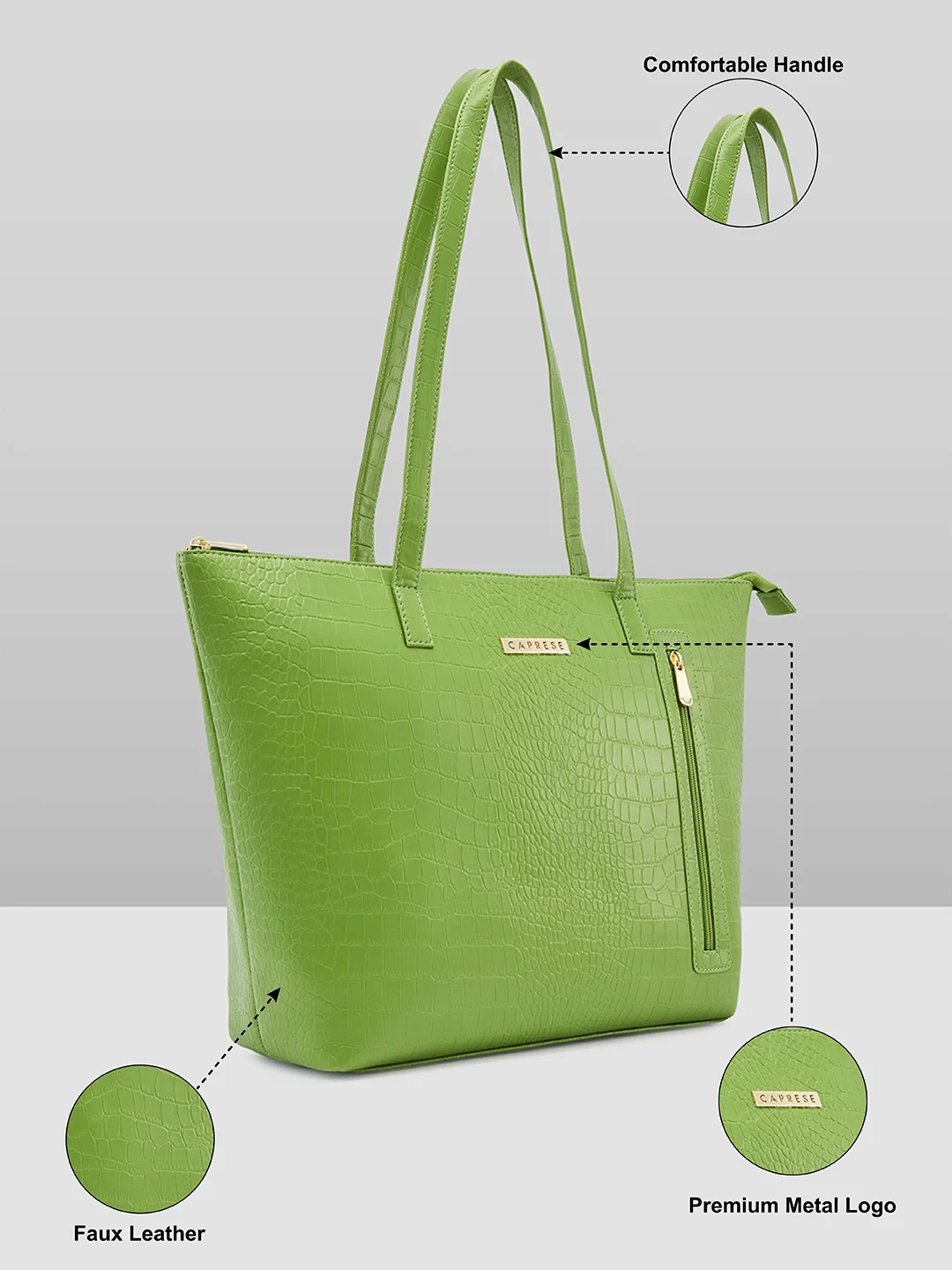 Caprese Natlie Large Olive Tote Bag - Image 6