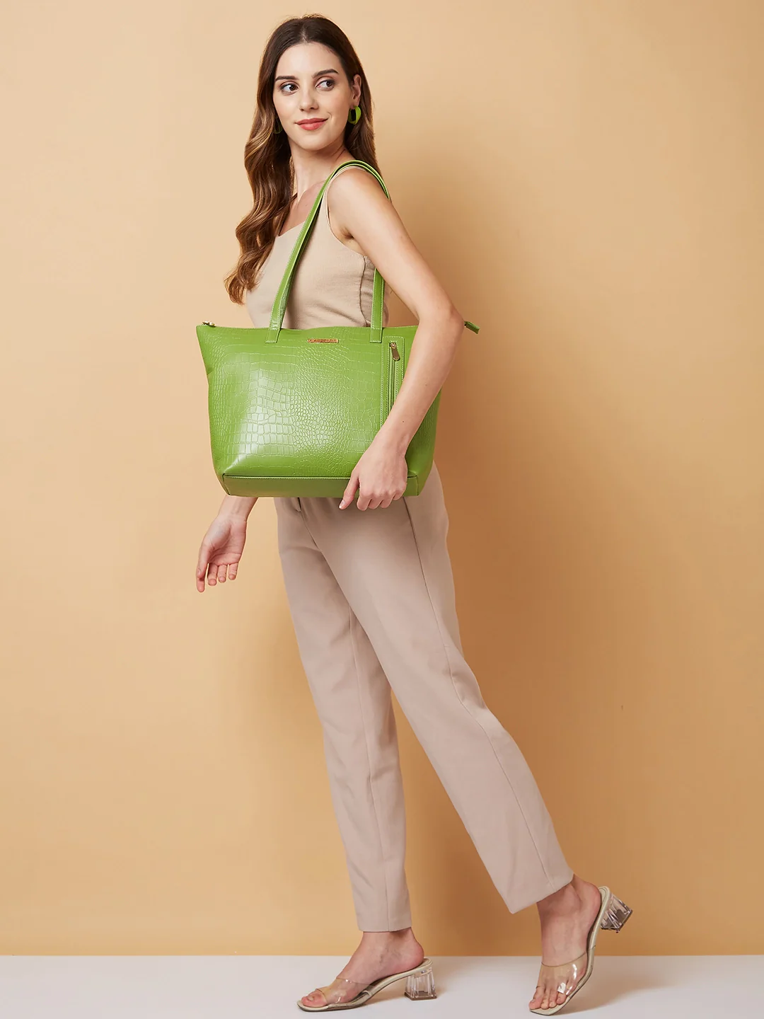 Caprese Natlie Large Olive Tote Bag - Image 8