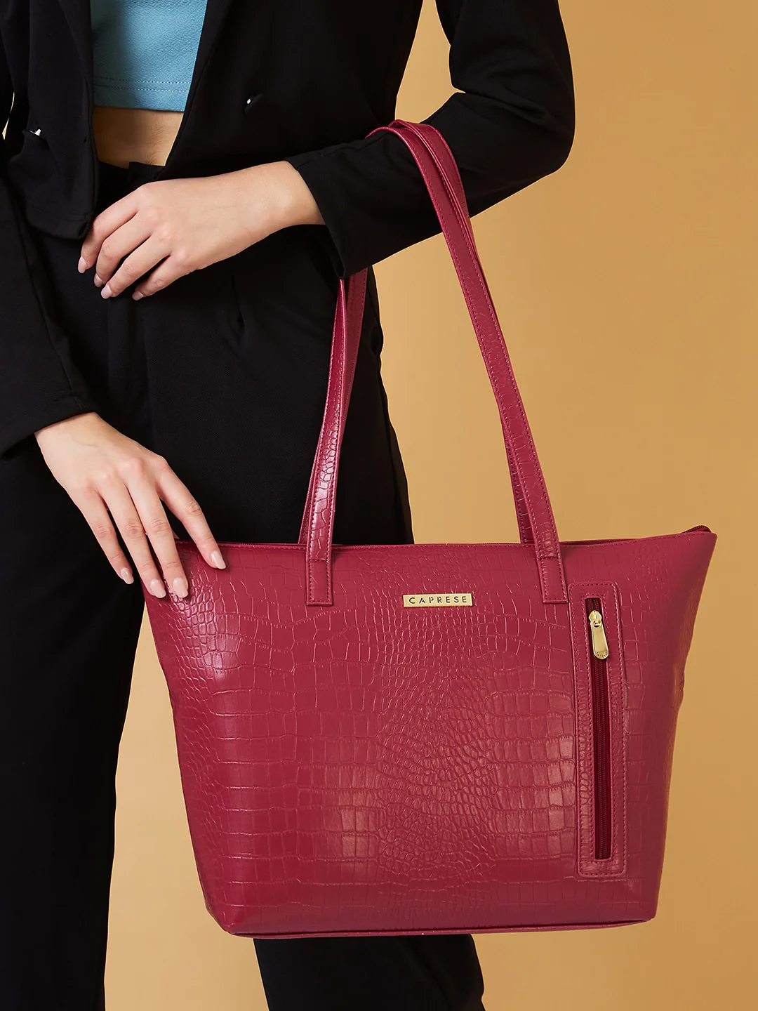 Caprese Natlie Large Plum Tote Bag - Image 10