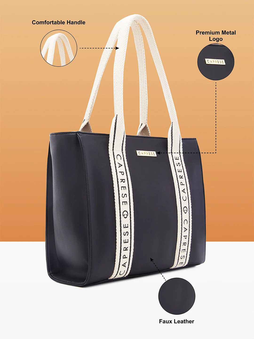 Caprese Nick Small Black Tote Bag - Image 5