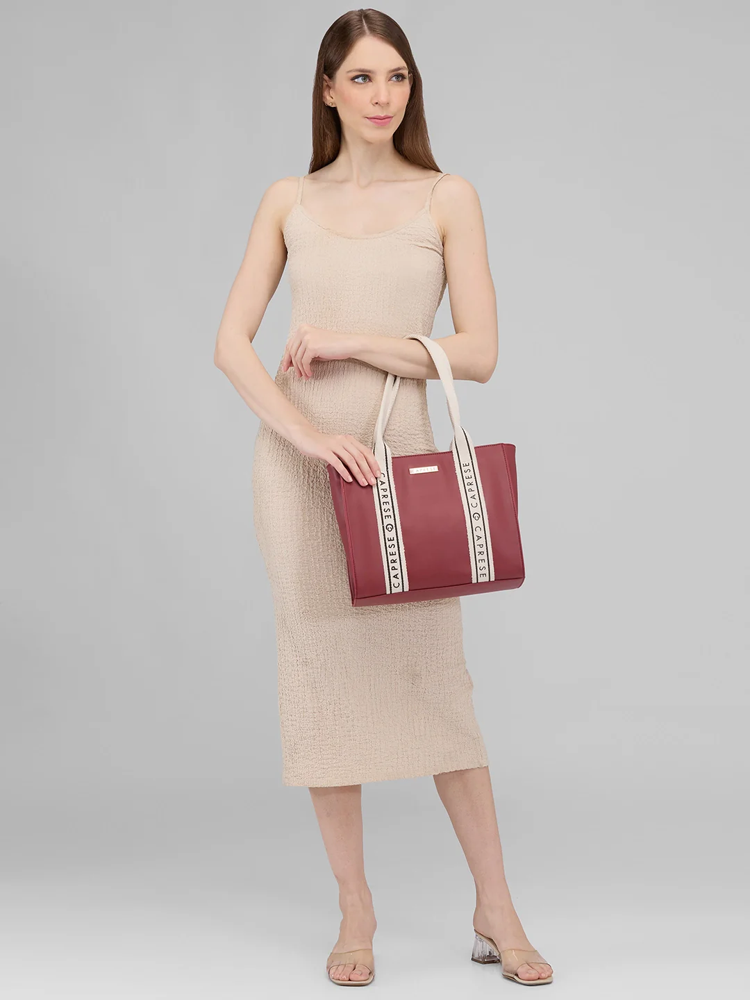Caprese Nick Small Maroon Tote Bag - Image 2