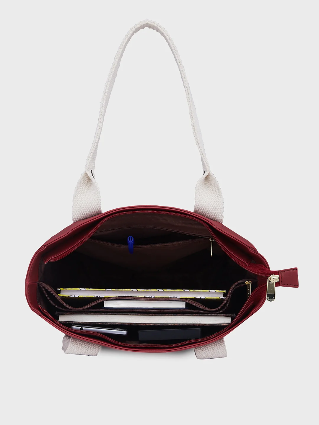 Caprese Nick Small Maroon Tote Bag - Image 8