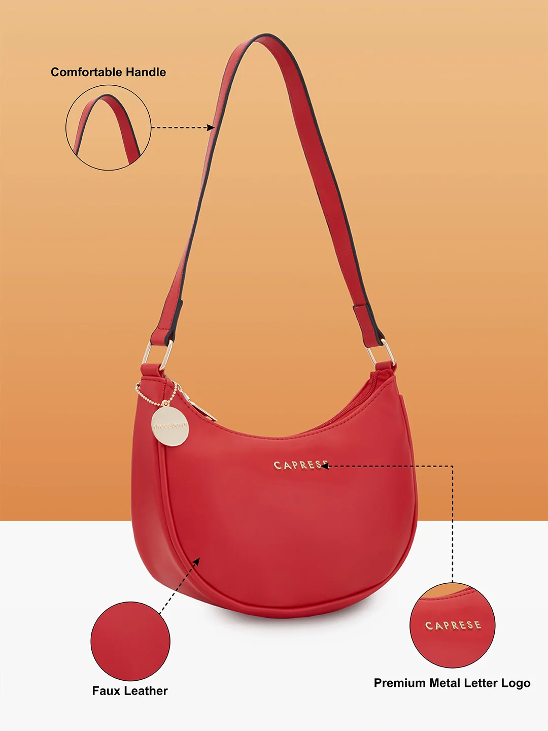 Caprese Nico Medium Red Sling Bag - Image 6