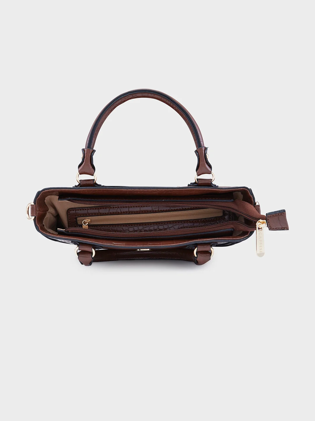Caprese Nicole Small Brown Satchel Bag - Image 10