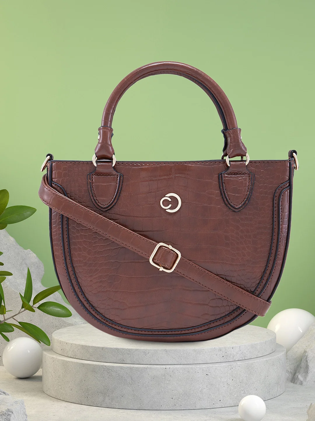 Caprese Nicole Small Brown Satchel Bag - Image 2