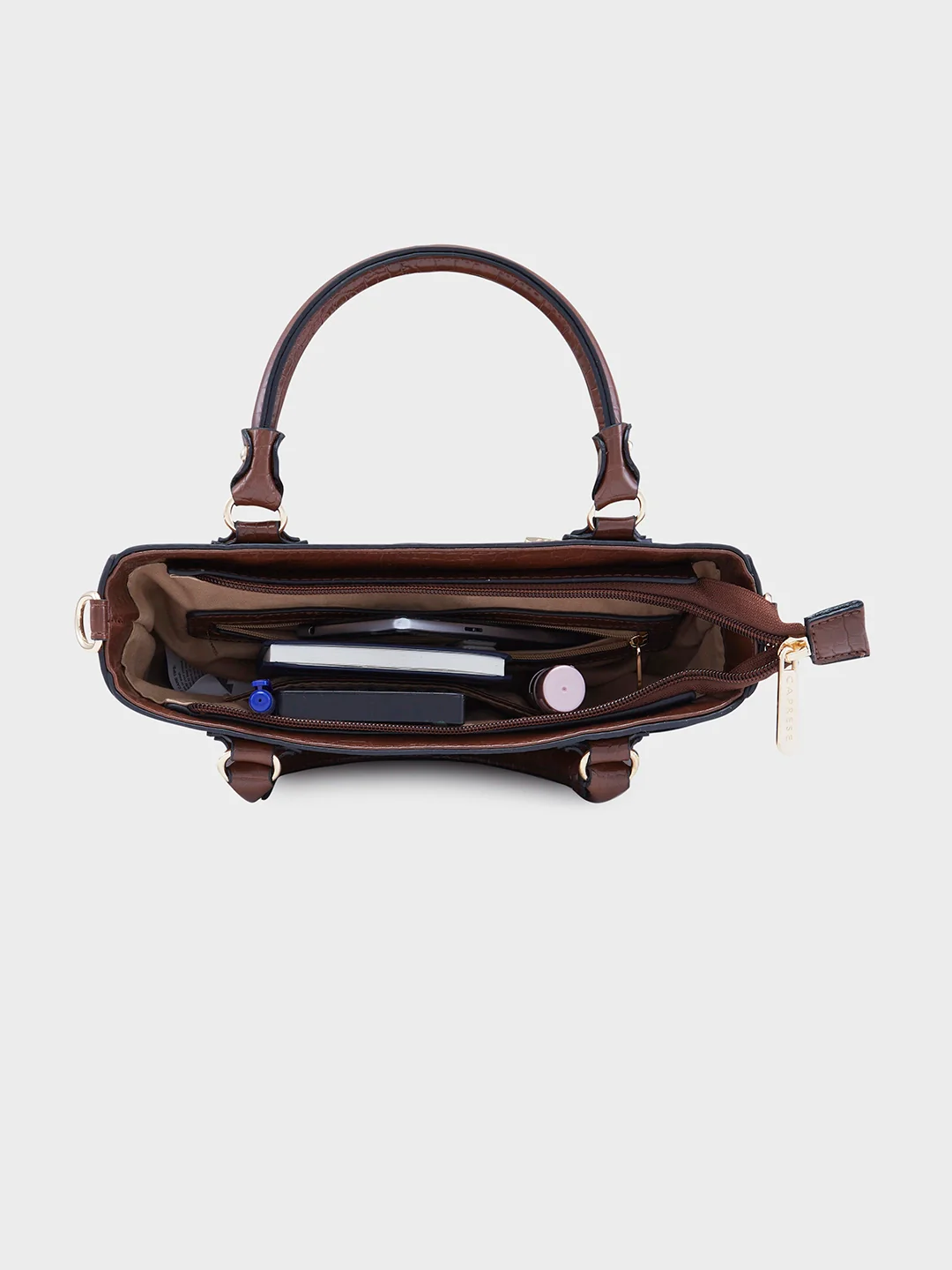 Caprese Nicole Small Brown Satchel Bag - Image 9