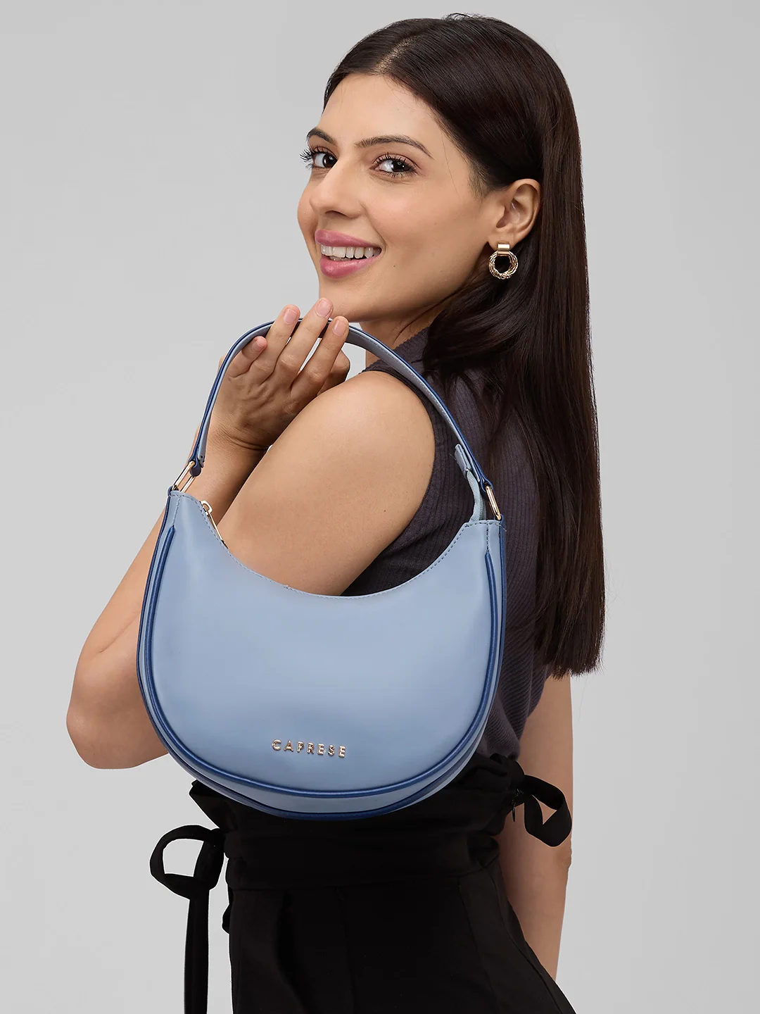 Caprese Nola Small Powder Blue Hobo Bag - Image 12