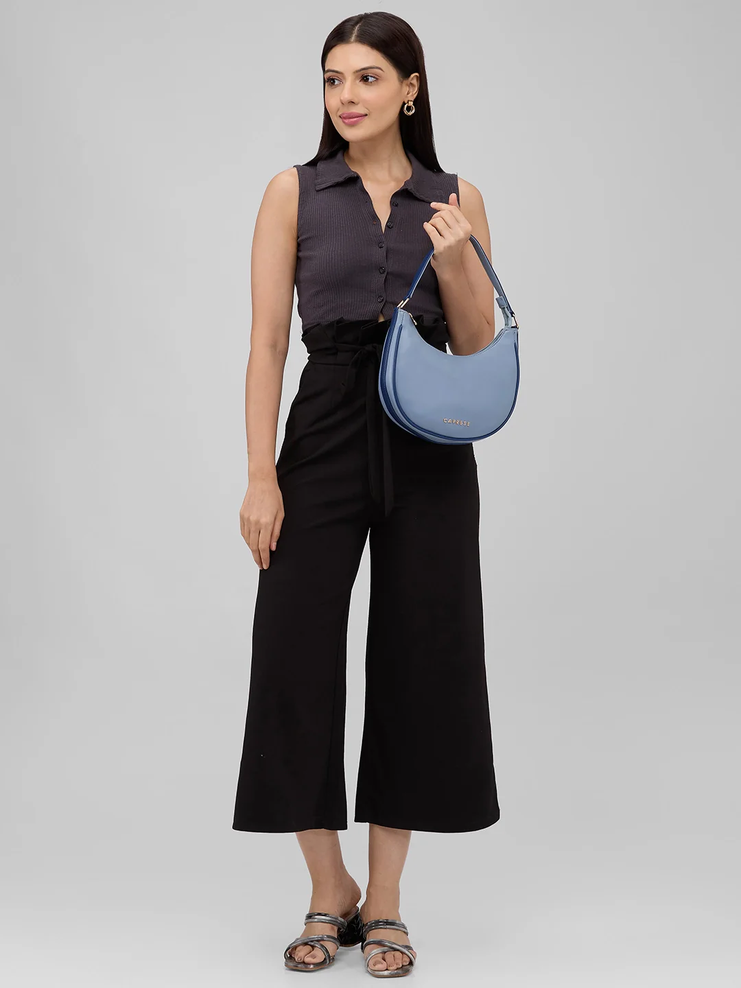 Caprese Nola Small Powder Blue Hobo Bag - Image 2