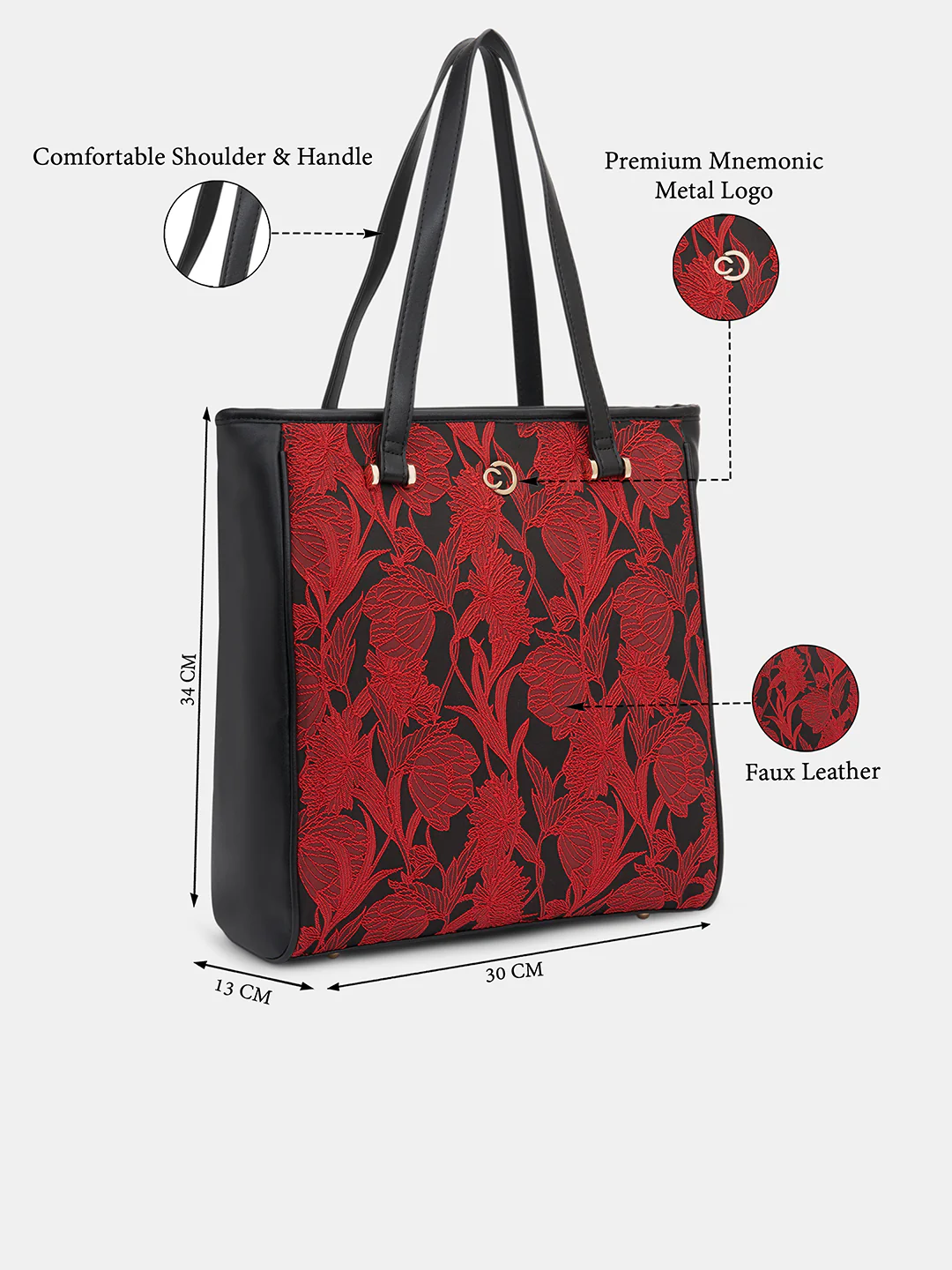 Caprese Nora Large Red Tote Bag - Image 3