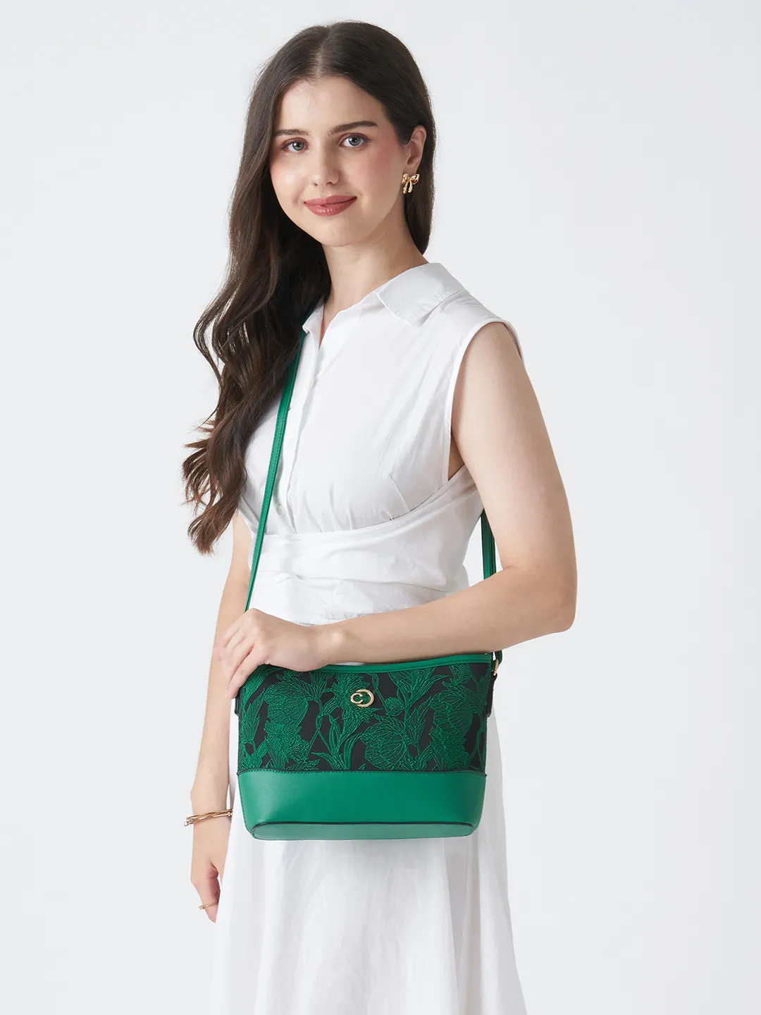 Caprese Nora Medium Green Sling Bag - Image 2