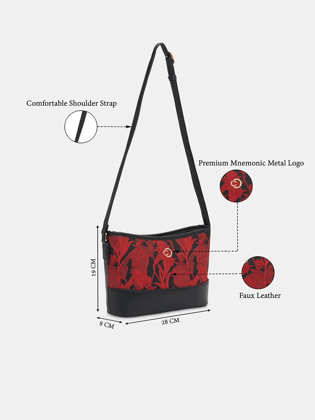 Caprese Nora Medium Red Sling Bag - Image 3