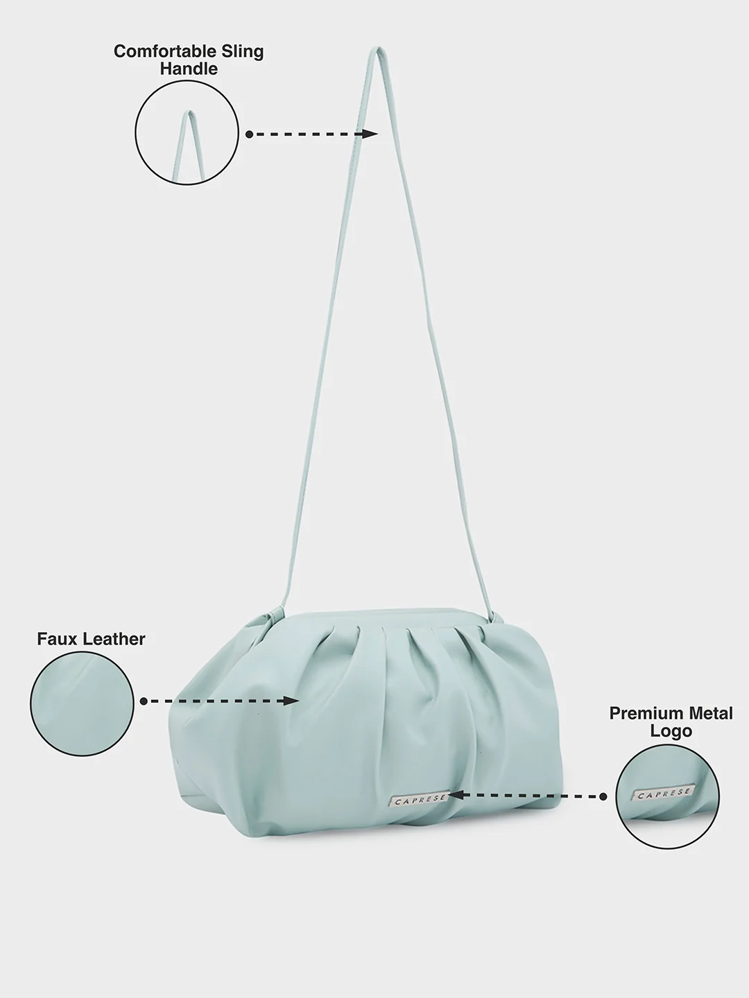 Caprese Novo Small Green Sling Bag - Image 7