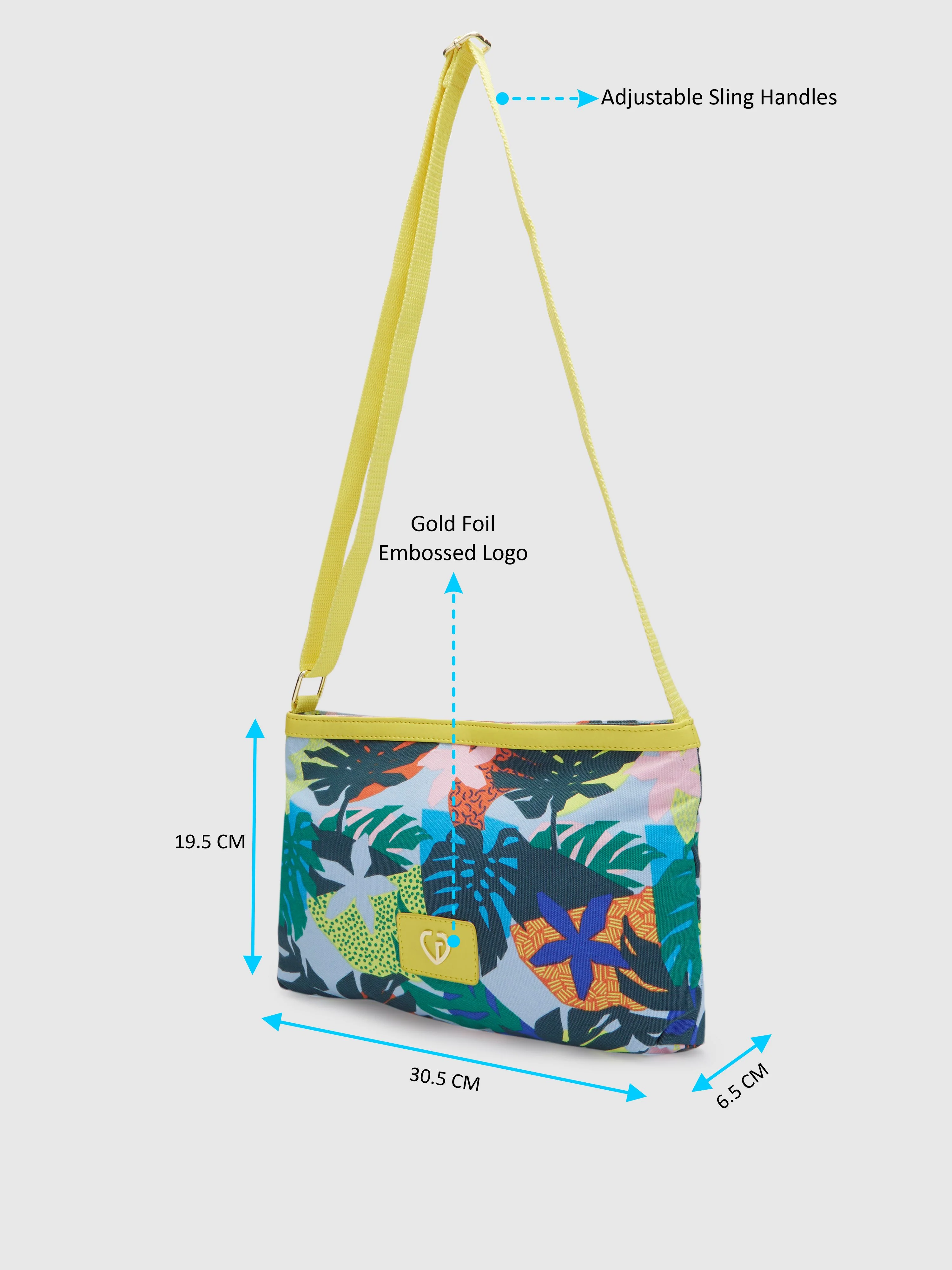 Caprese Octavia Large Blue Grey Sling Bag - Image 5