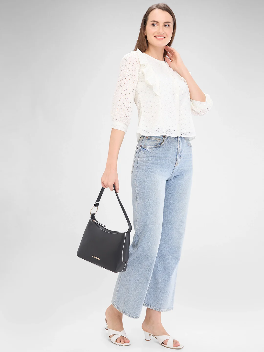 Caprese Olbia Medium Black Hobo Bag - Image 2