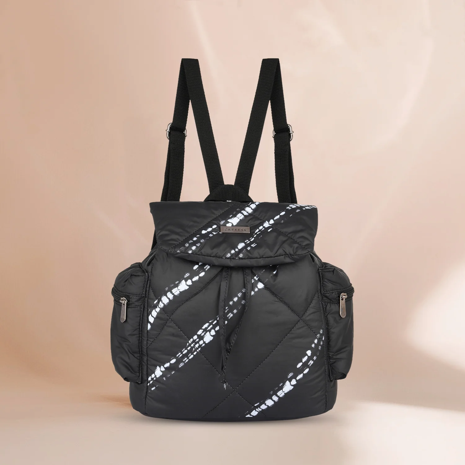 Caprese Olive Medium Black Backpack