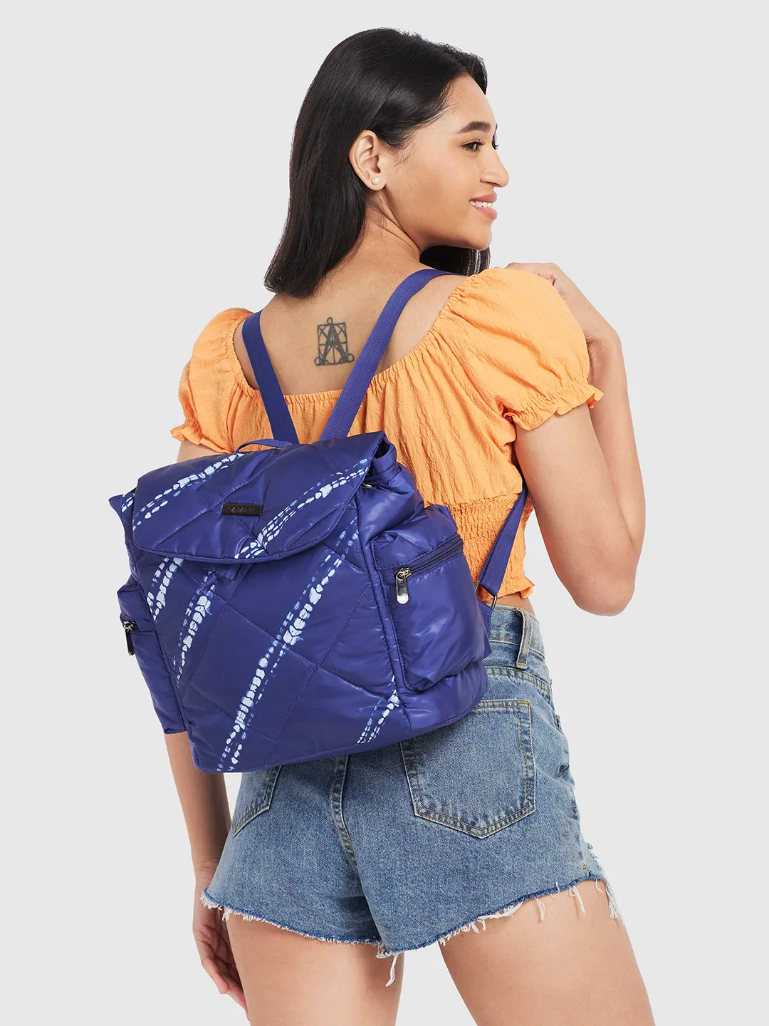 Caprese Olive Medium Blue Backpack - Image 3