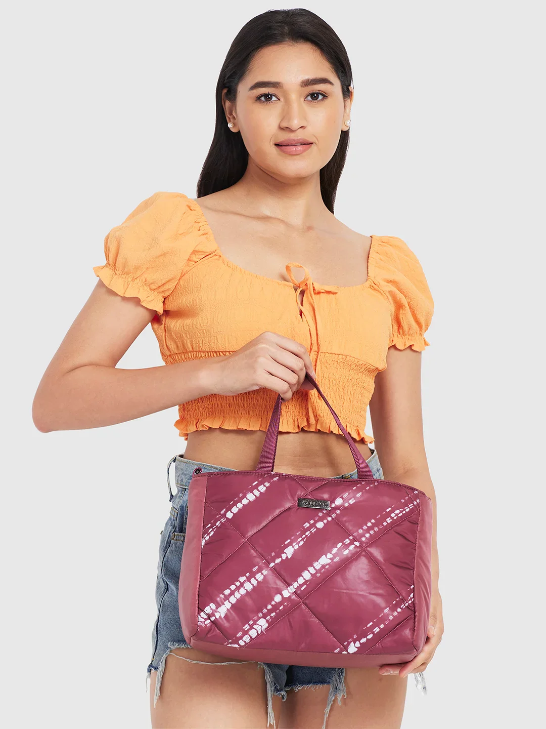 Caprese Olive Medium (E) Maroon Satchel Bag - Image 3