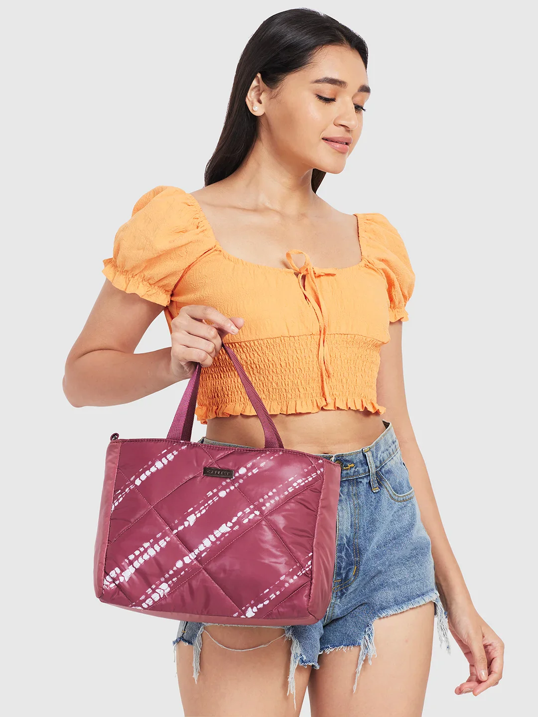 Caprese Olive Medium (E) Maroon Satchel Bag - Image 4