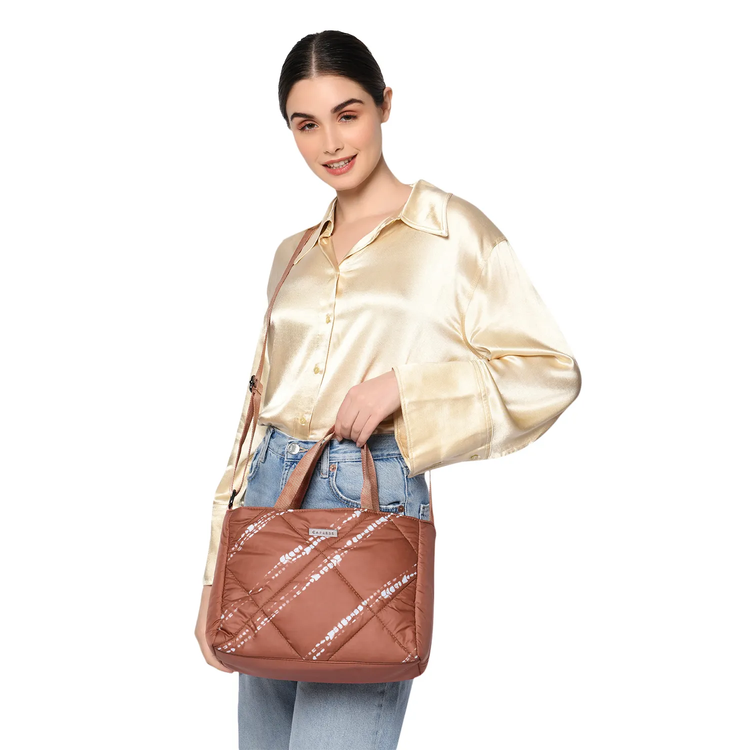 Caprese Olive Medium (E) Tan Satchel Bag - Image 3