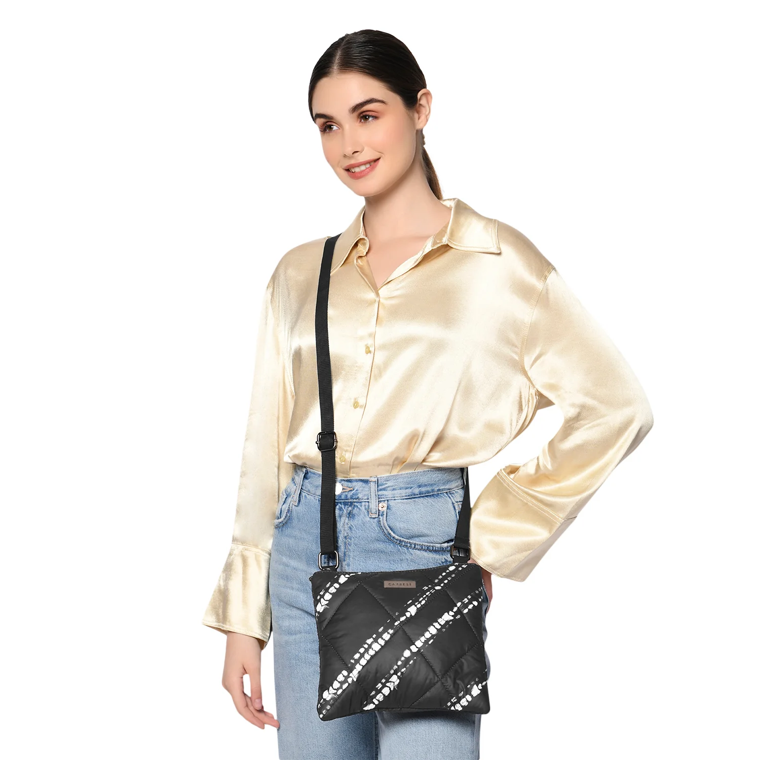 Caprese Olive Small Black Sling Bag - Image 3