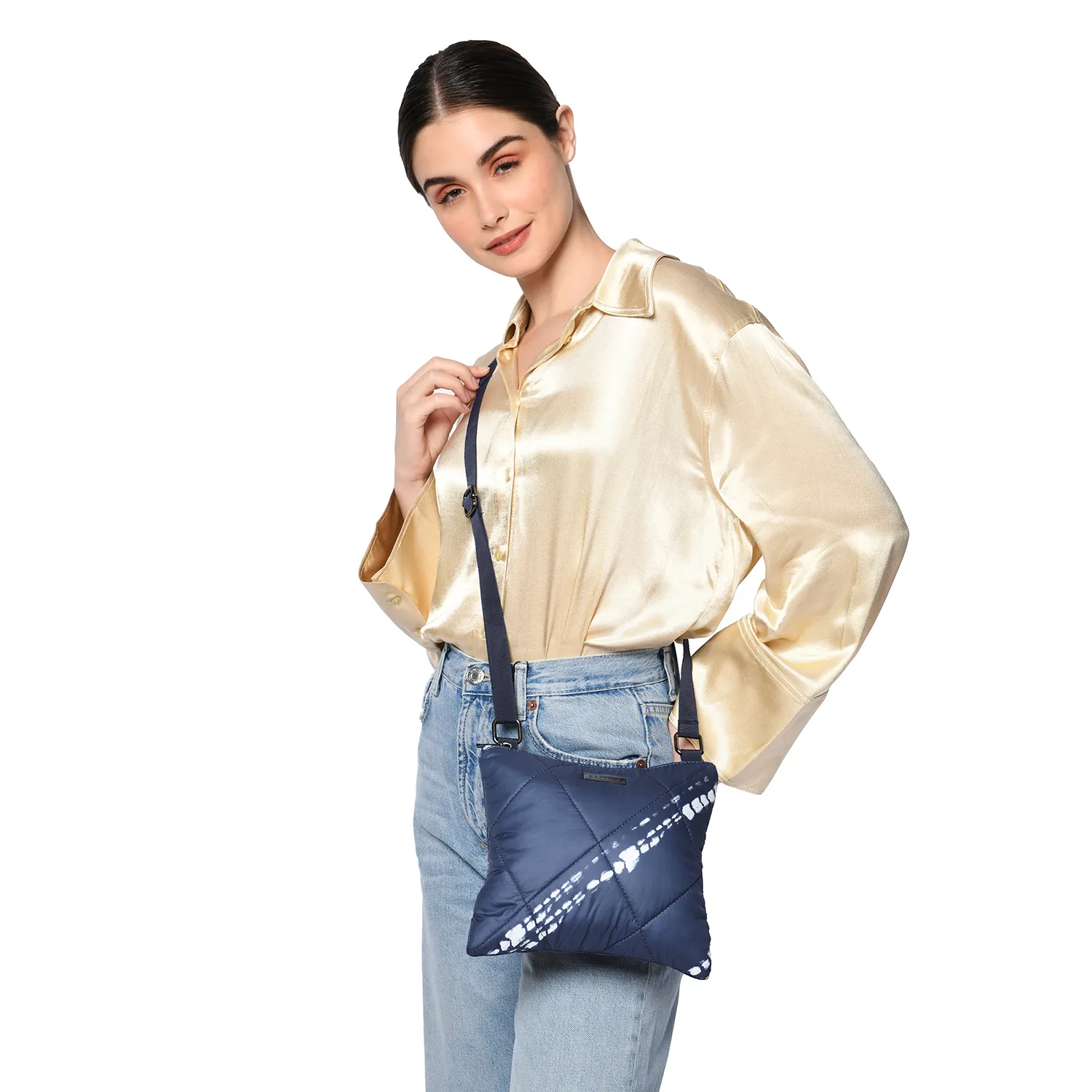 Caprese Olive Small Blue Sling Bag - Image 3