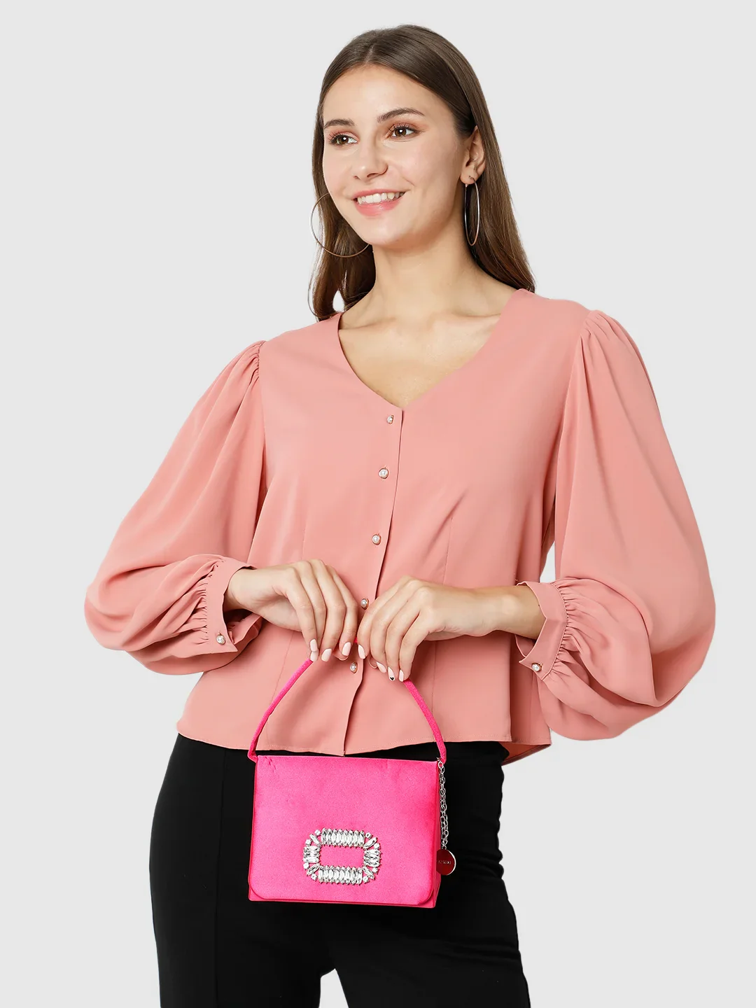 Caprese Olivia Small Fuchsia Clutch - Image 3