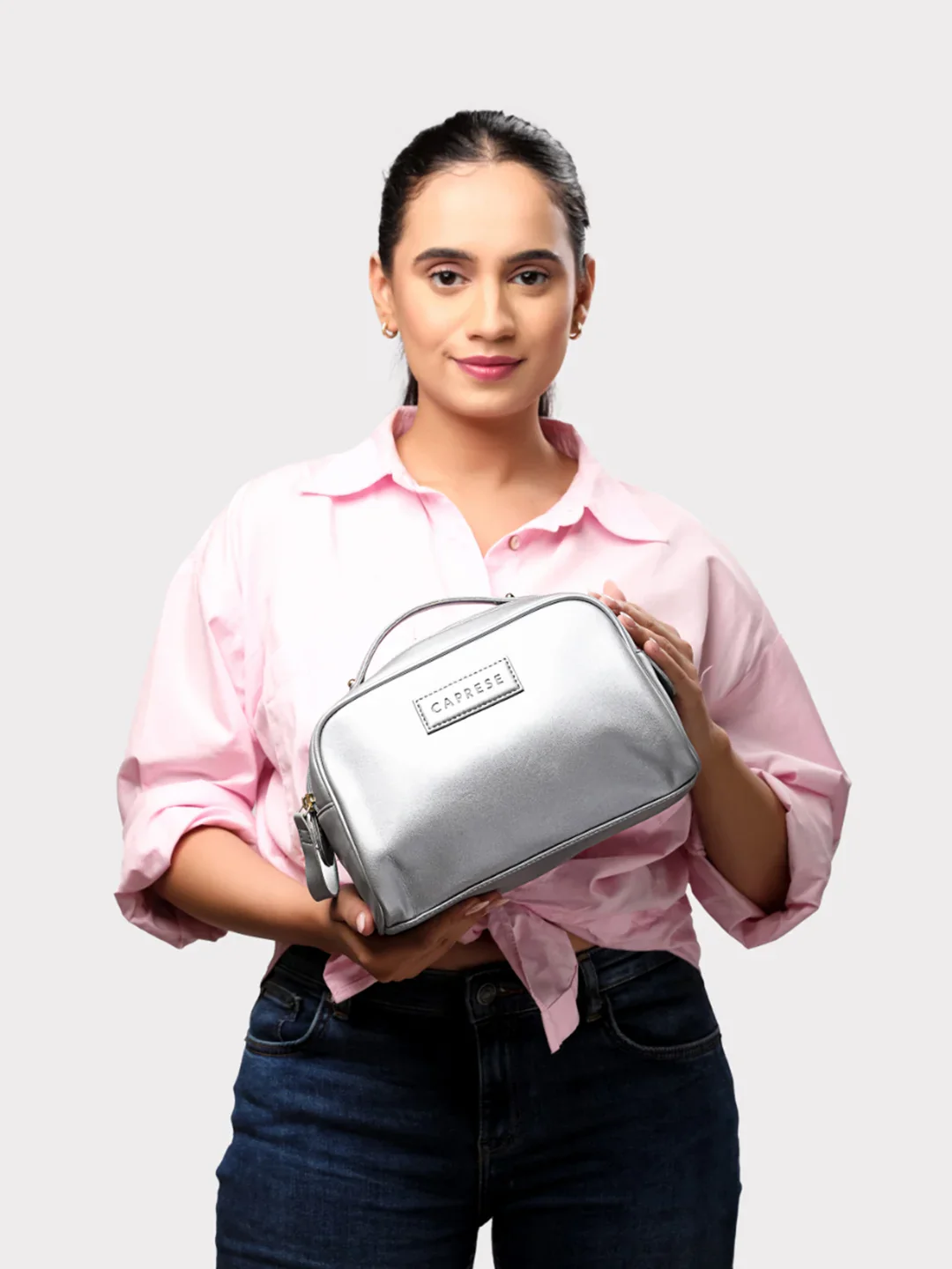Caprese Olivia Large Silver Vanity Case - Image 3