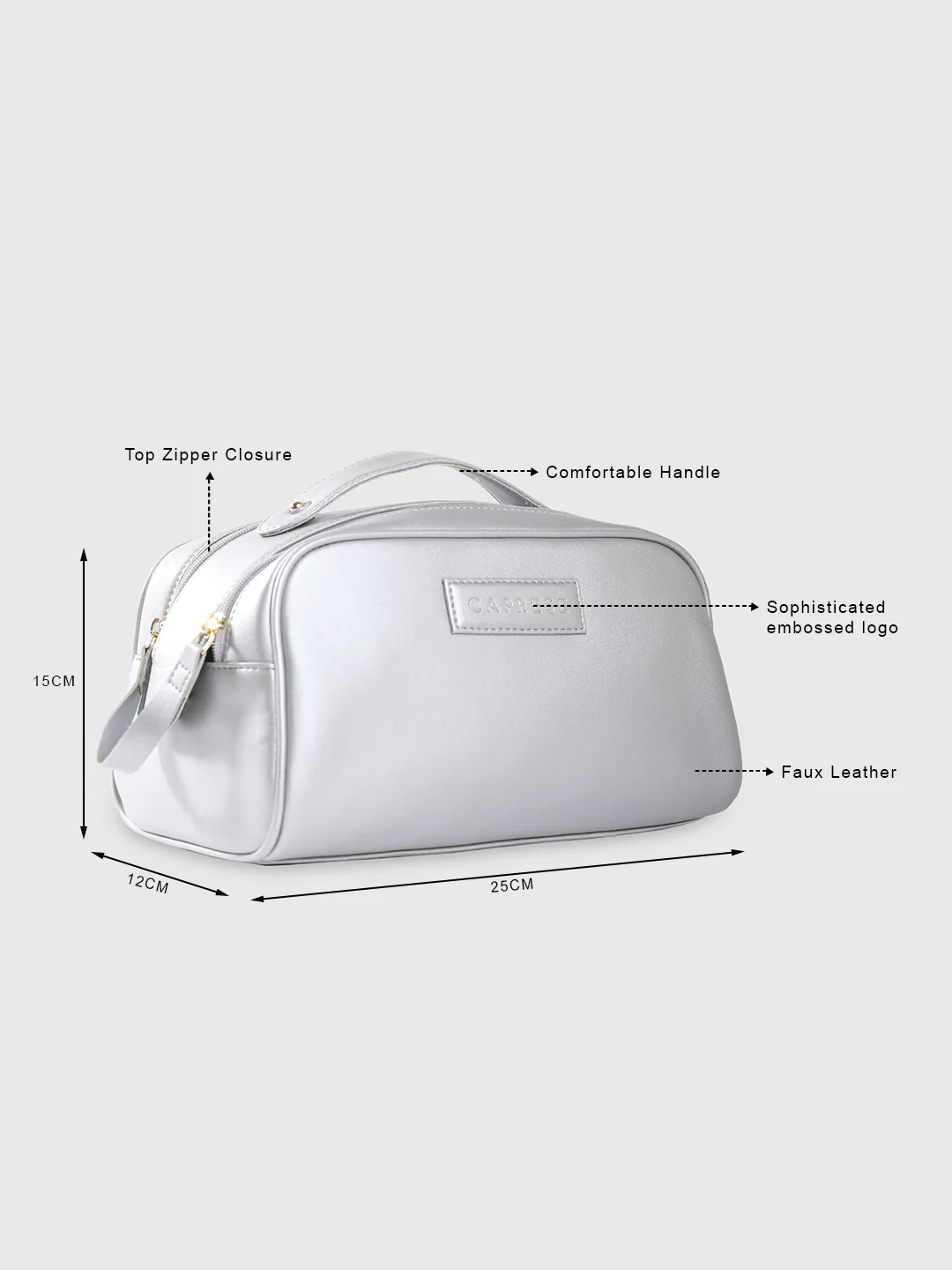 Caprese Olivia Large Silver Vanity Case - Image 9