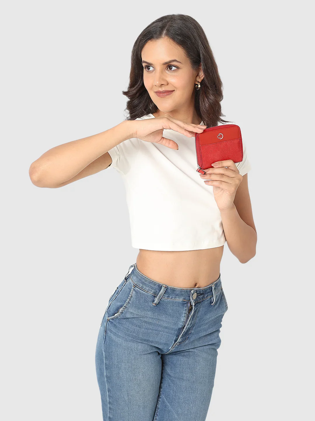 Caprese Olivia Small Red Zip Around Wallet - Image 10