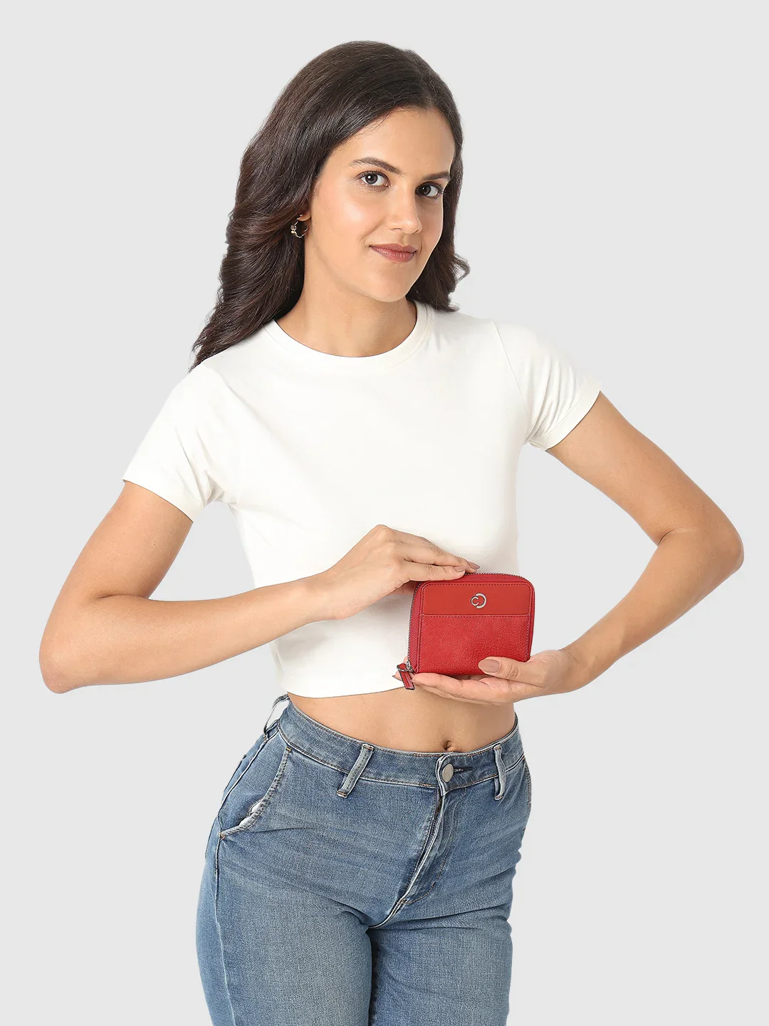 Caprese Olivia Small Red Zip Around Wallet - Image 11