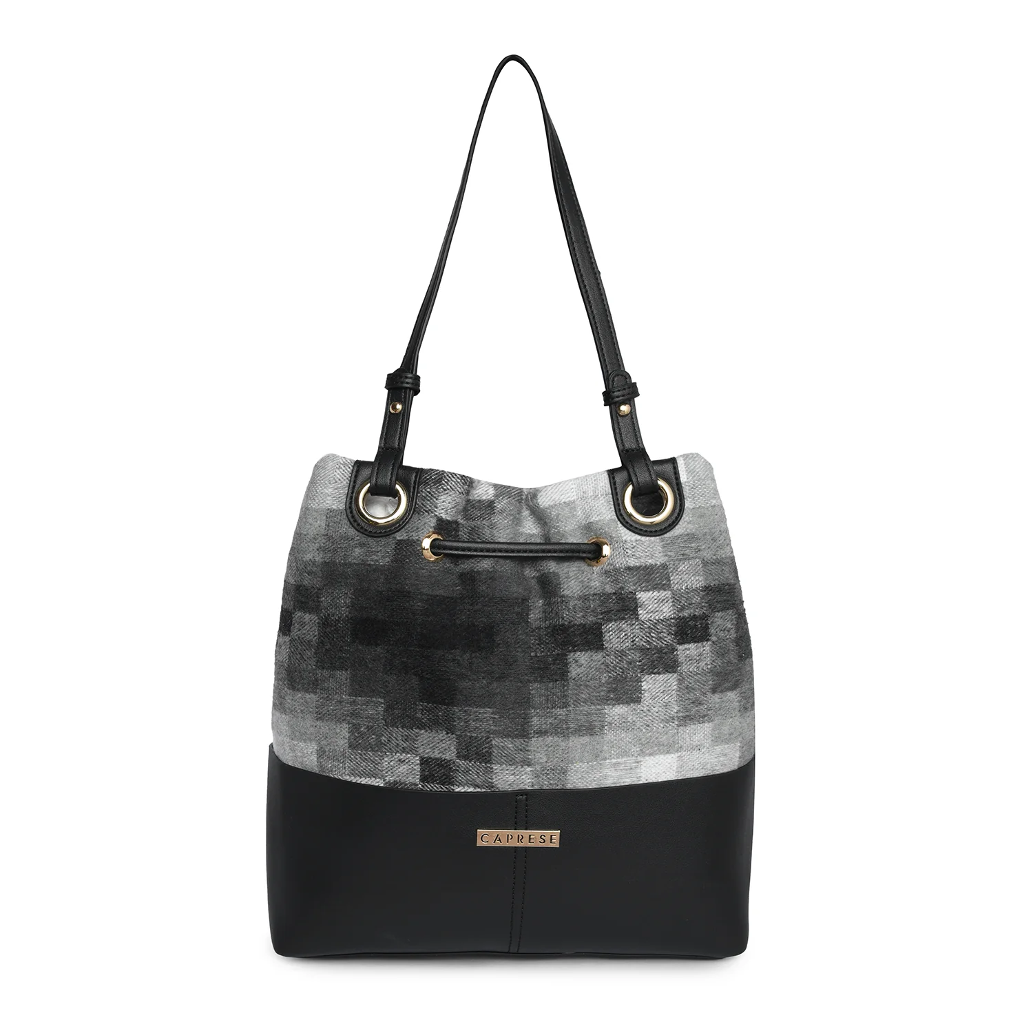 Caprese Oona Medium Black Drawstring Bag