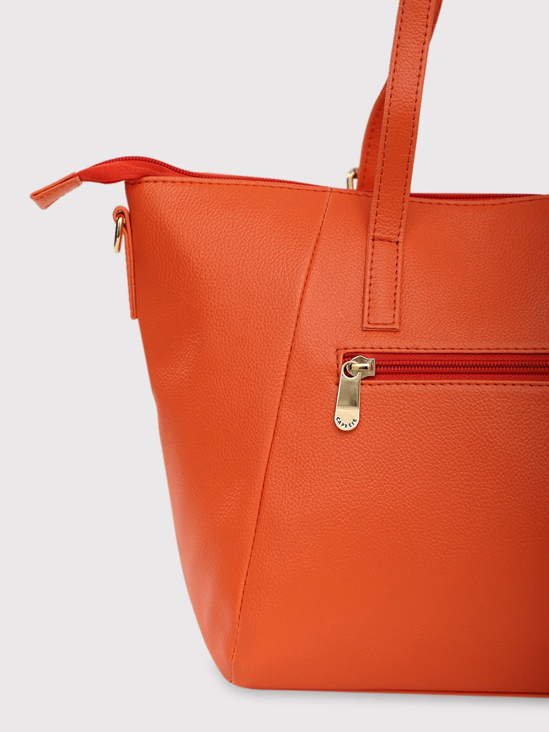 Caprese Opium Medium Coral Satchel Bag - Image 8
