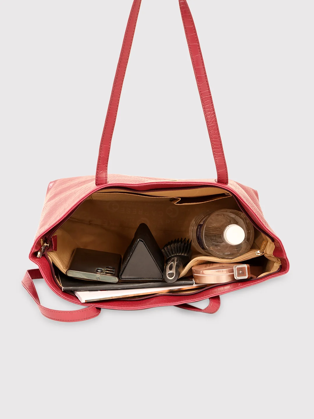 Caprese Oprah Large Maroon Tote Bag - Image 12