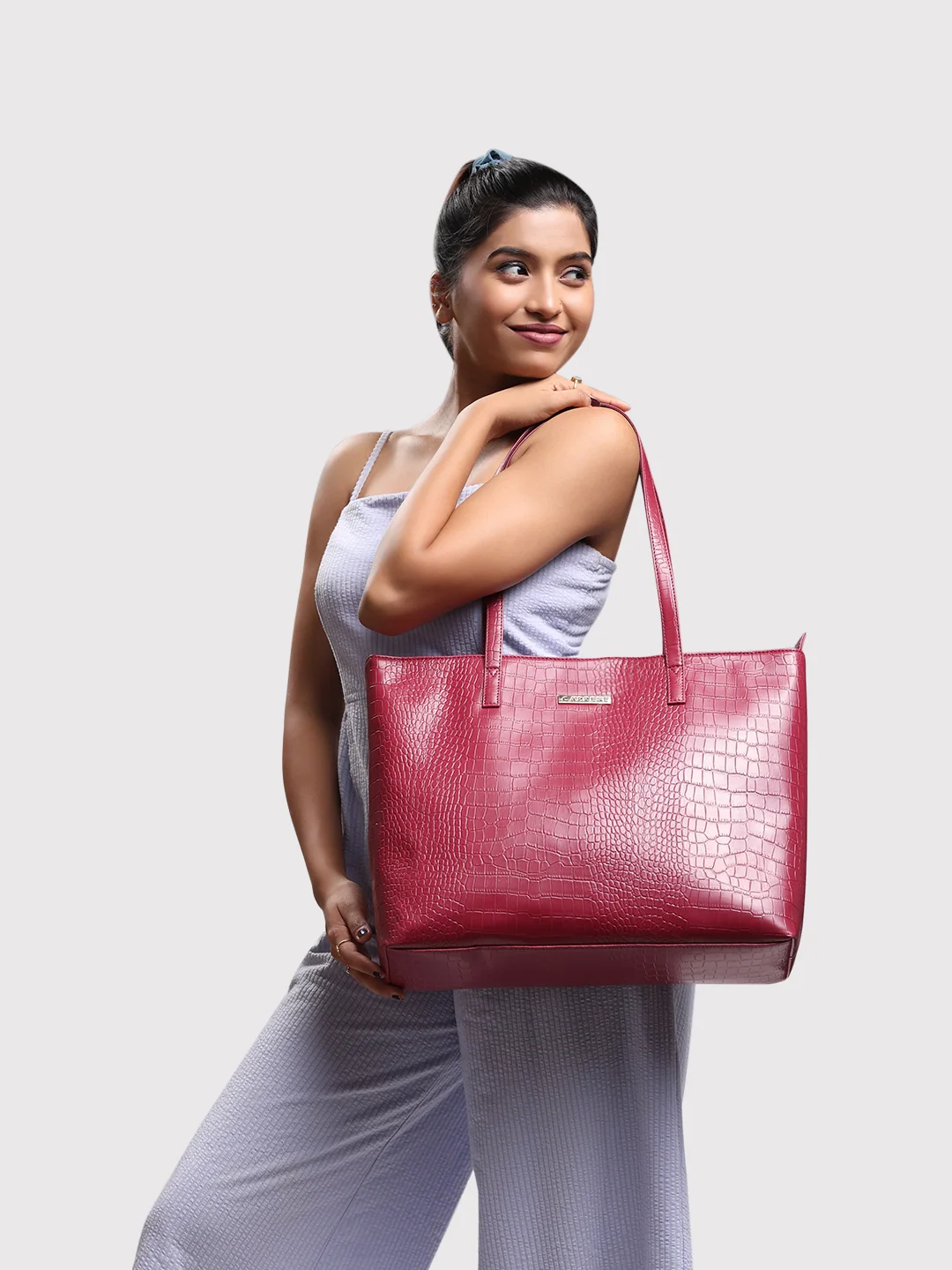 Caprese Oprah Large Maroon Tote Bag - Image 2