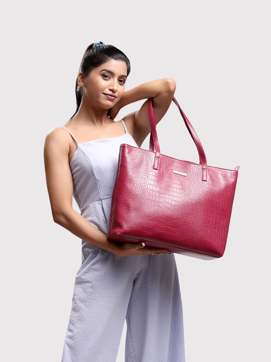 Caprese Oprah Large Maroon Tote Bag - Image 3